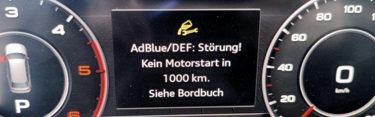 AdBlue Störung Restreichweite - Lösung AdBlue Fehler